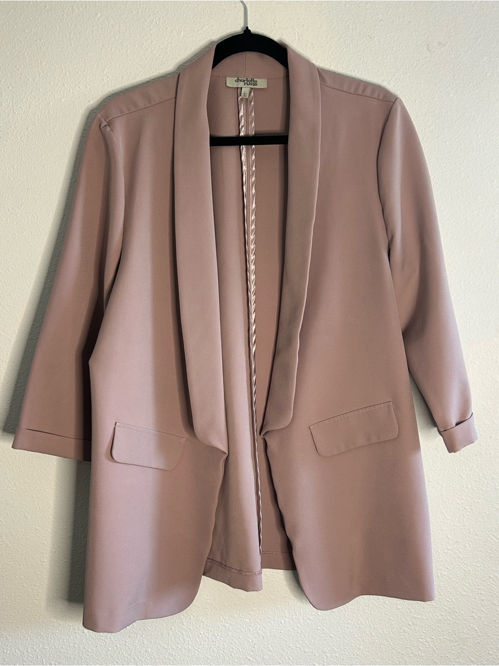 Charlotte Russe Dusty Rose Open-Front Blazer
